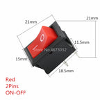 10PCS Push Button Switch 15x21mm SPST 2Pin KCD11 KCD1 Snap-in On/Off Boat Rocker Switch 15MM*21MM Black Red and White