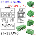 10Pcs KF128 2Pin 3Pin Screw Type PCB Terminal Block Wire Connector 2.54mm/3.5/3.96/5.0/5.08/7.5mm Straight Pin Splice Terminals