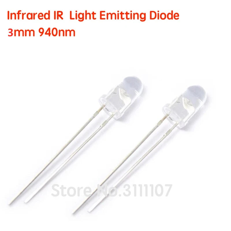 50PCS/LOT LED 3mm 940nm IR Infrared Emitting Round Tube Light diode New Wholesale Electronic