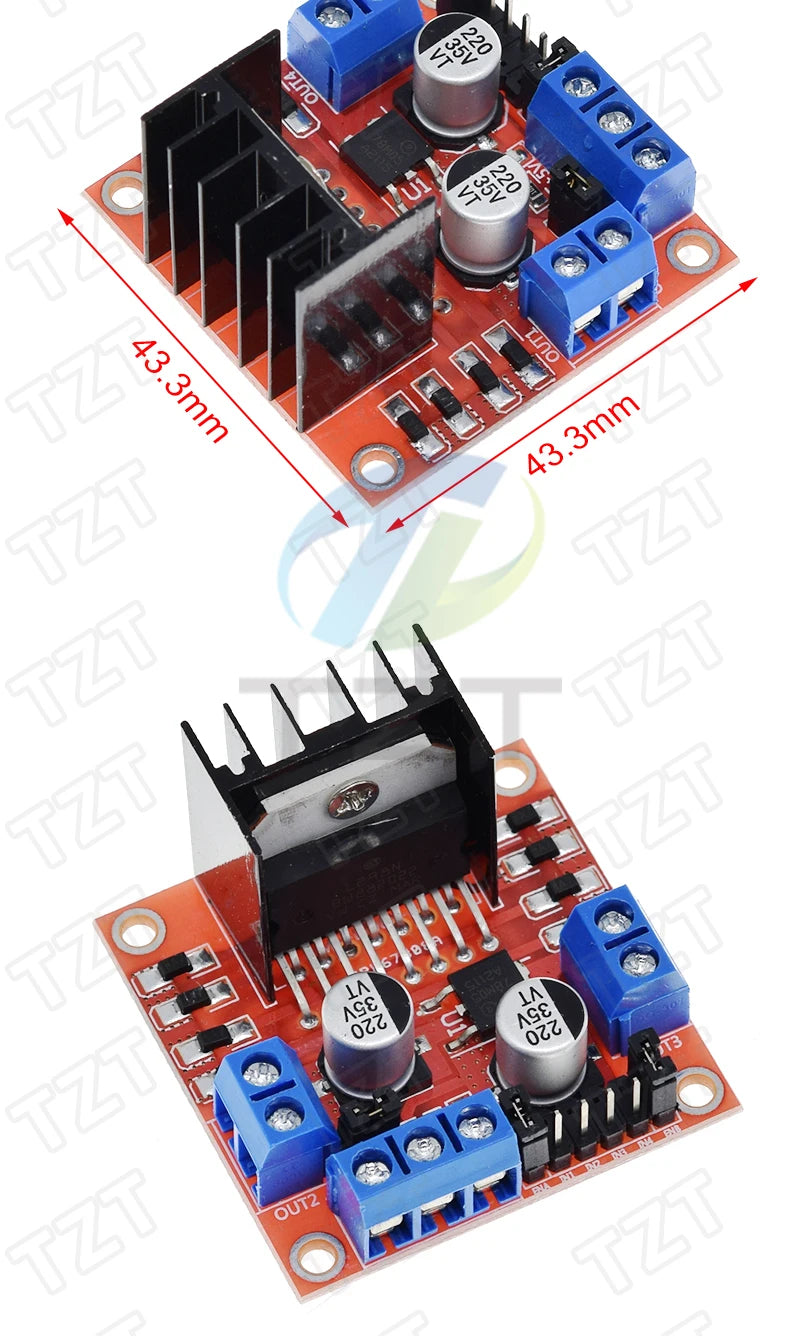 1/3PCS DIYTZT Dual H Bridge DC Stepper Motor Drive Controller Board Module L298N