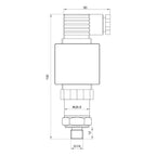 pressure transmitter with LED Display G1/4 12-36V 4-20mA 0.5% 0-600bar optional stainless steel pressure  transducer sensor