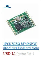 1~10PCS 433M CC1101 10mW Wireless Sender Receiver Module NRF905/SX1212/SI4432 EGBO