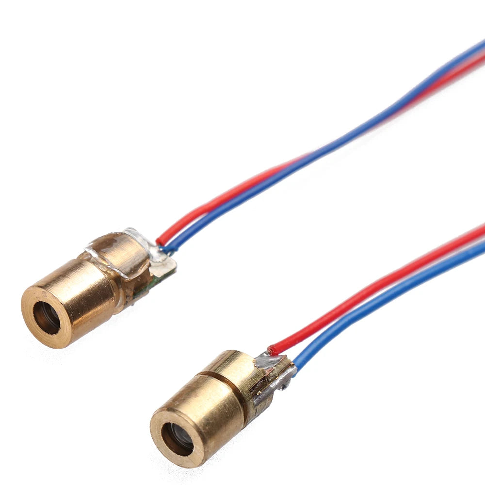 5pcs Laser Diode 650nm 6mm 3/5V 5 Million Watt Adjustable Laser Dot Module Red Copper Head Laser Woodworking Tools