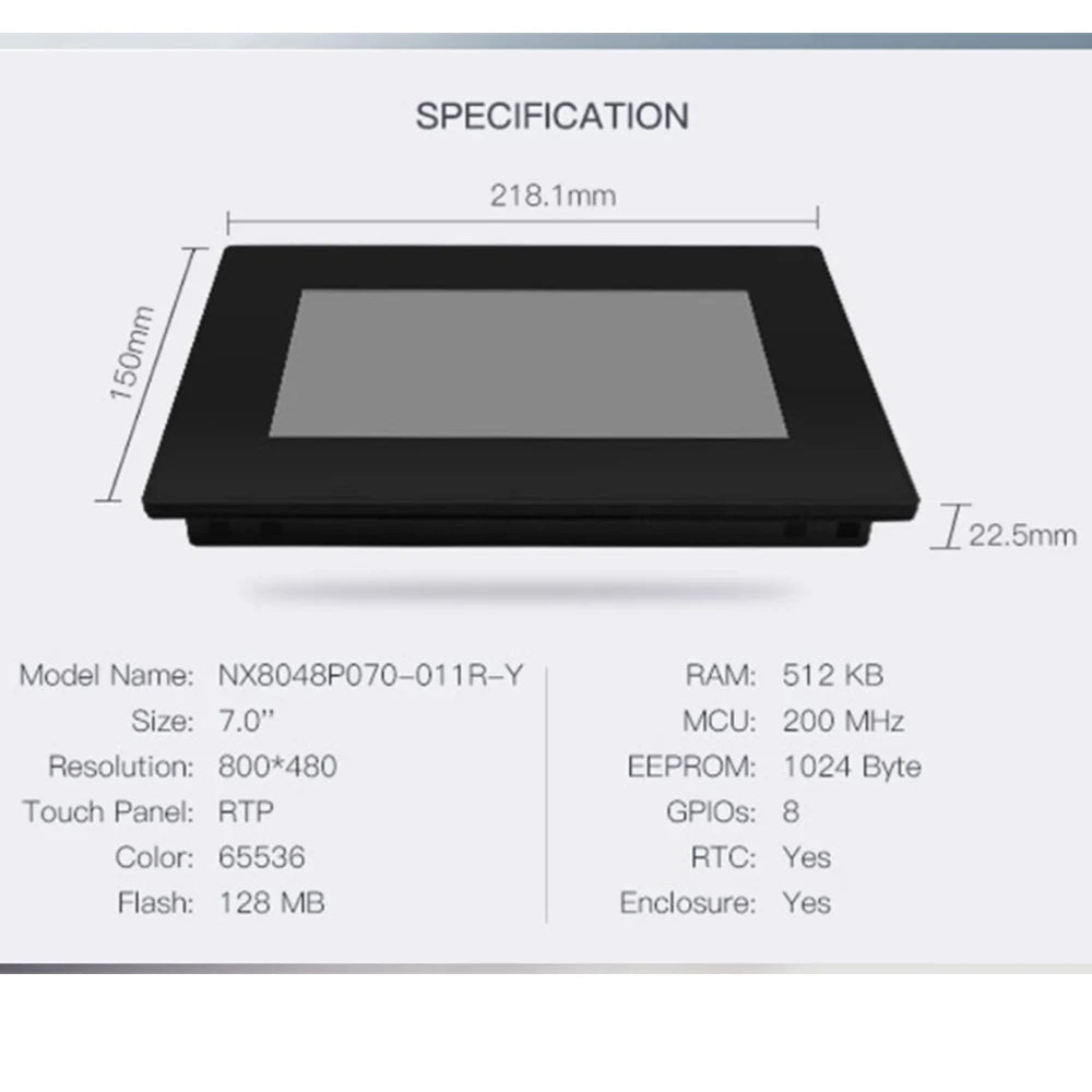 NEXTION 7 Inch  Intelligent Resistive/Capacitive LCD Touch Display NX8048P070-011C/R-Y Multifunction HMI Module With Enclosure