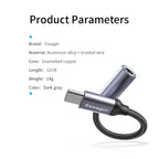Essager USB Type C 3.5 Jack Earphone Adapter USB C to 3.5mm Headphones AUX Audio Adapter Cable For Huawei P30 Xiaomi Mi 10 9