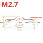 50pcs/100Pcs Silver-plated Copper double Head Soldering Terminal M2.2-M4.2 Circular Weld Washer Welding Sheet Soldering Lug