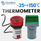 Mini Digital LED Thermometer Square/Round Head Temperature Gauge for Liquid & Air Measurement Range -25℃ to 150℃