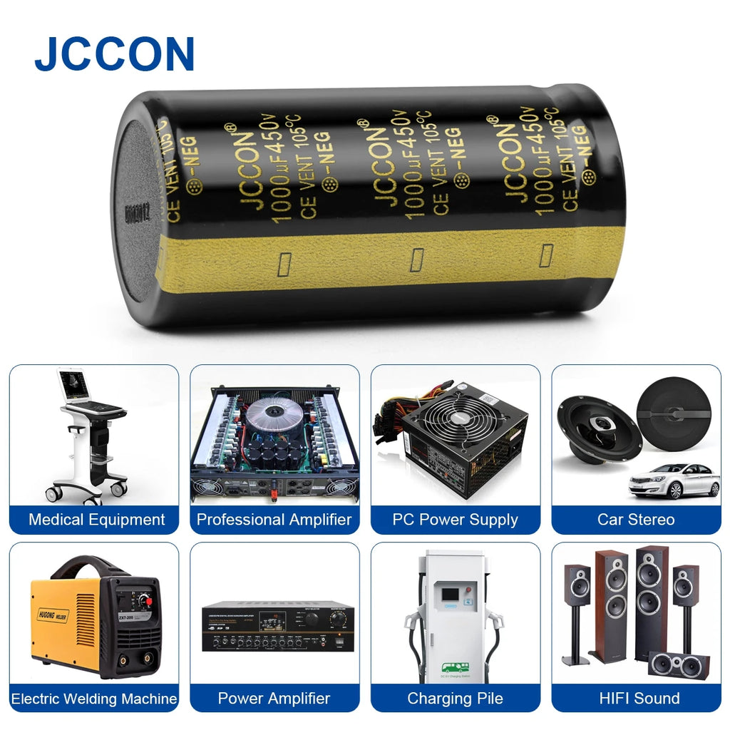 2Pcs JCCON Audio Electrolytic Capacitor 25V 35V 63V 100V 200V 250V 400V 450V 6800UF 10000UF 22000UF For Hifi Amplifier Low ESR