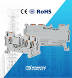 10Pcs PT2.5-TW PT 2.5-TW Push-In Twin 3-Conductor Feed-Through Strip Wire Electrical Connector Din Rail Terminal Block PT 2.5 TW