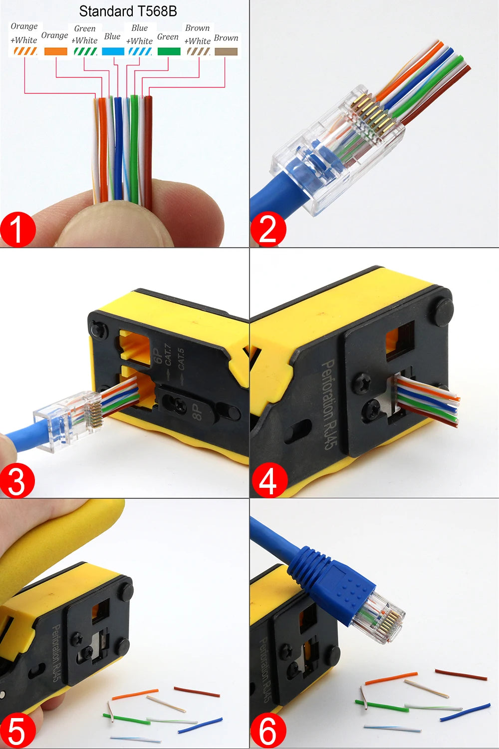 Xintylink RJ45 Connector CAT6 50U/6U Ethernet Cable RG45 Plug CAT5E UTP 8P8C RJ45 CAT6 Network Modular LAN Jack CAT5 Keystone