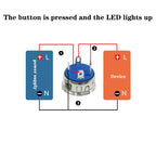 Metal Button Switch 12/16/19/22mm Car Engine Power Switch 3V 5v 12v 24v 220v LDE Light Momentary Self-locking Waterproof Button