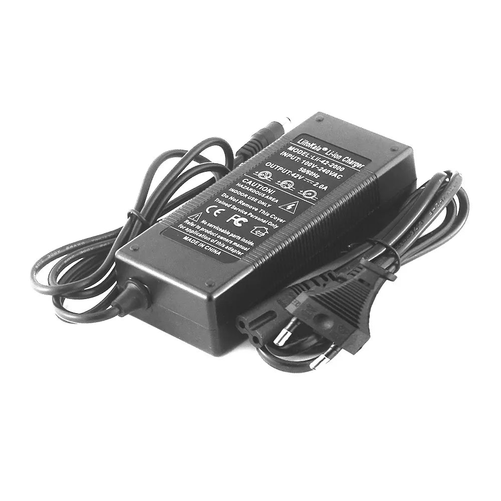 LiitoKala 10S 36V/42V 2A 18650 Charger 100-240V Input Lithium Li-ion Charger For 36V Electric Bike Wo-wheel Vehicle