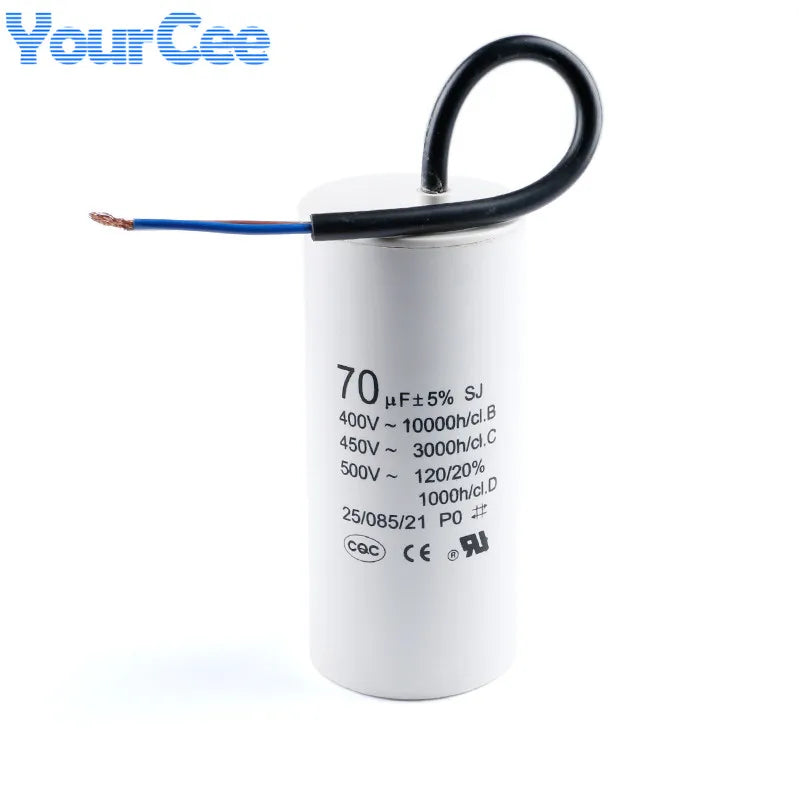 CBB60 Motor Run Capacitor Starting Capacitor AC450V 2/3/4/5/6/8/10/12/14/15/16/18/20/25/30/40/45/50/60/70UF for Washing Machine
