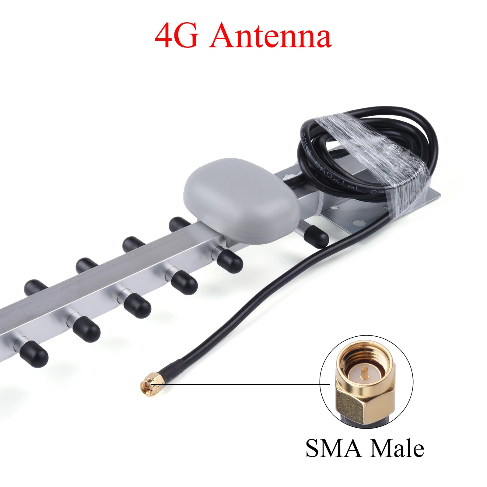 US 25dBi High Gain Dual-Band 4G/2.4G WiFi Yagi Antenna Compatible with RP-SMA/SMA Male Connectors Weatherproof with Cable