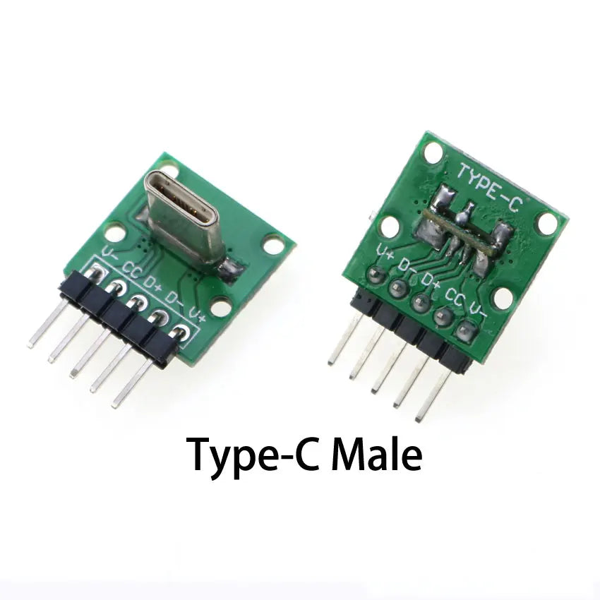 1Pcs USB 3.1 Type C Connector 90/180 Degree Vertical Test PCB Board Adapter Male Female Socket For Data Line Wire Cable Transfe