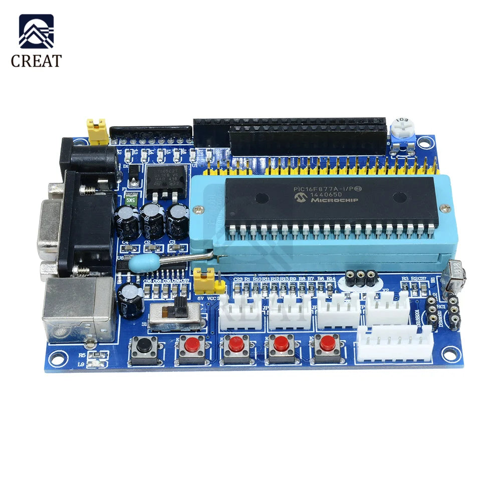 DC 12V PIC16F877A PIC Minimum System Development Board Emulator JTAG ICSP Program Minimum System Microcontroller Module