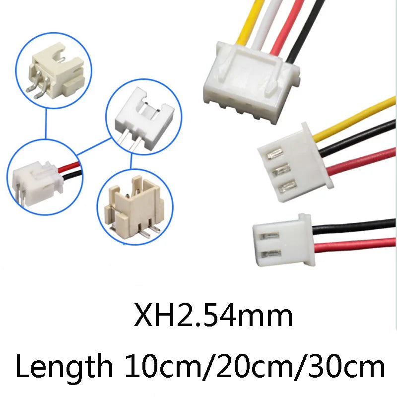 10pcs JST XH 2.54 2/3/4/5/6 Pin Pitch 2.54mm Connector male Plug Wire Cable 10cm/20cm/30cm Length 26AWG  Male Female Plug Socket