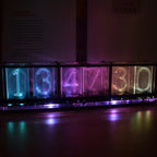 【Big Font】DIY Rainbow RGB Full Color LED Digital Retro Glow Analog Nixie Tube DS3231 Electronic Clock Music Spectrum Display Kit