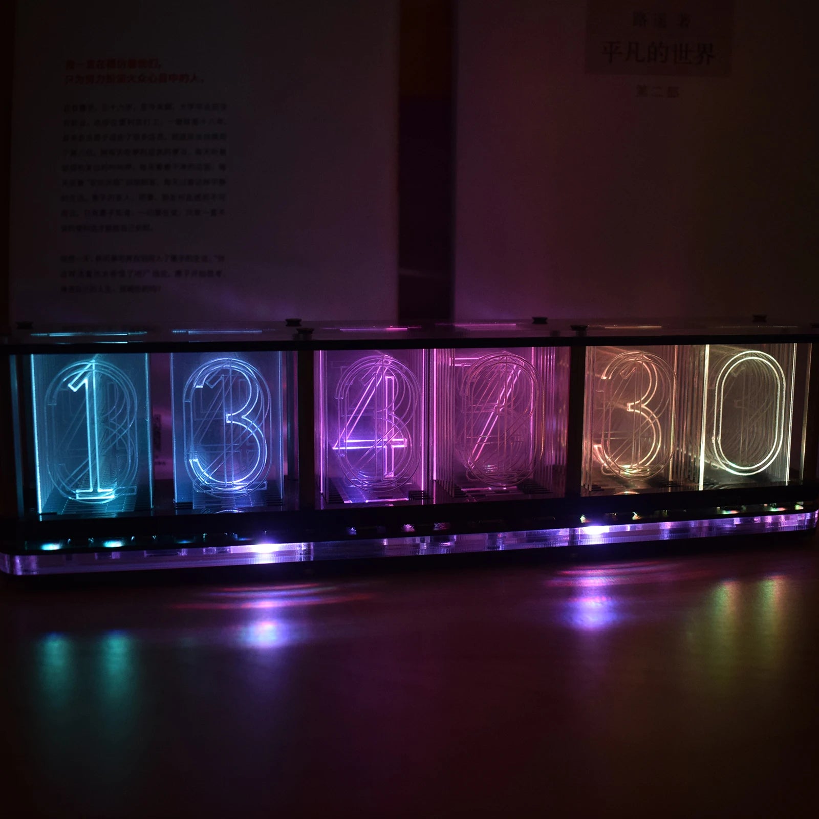【Big Font】DIY Rainbow RGB Full Color LED Digital Retro Glow Analog Nixie Tube DS3231 Electronic Clock Music Spectrum Display Kit