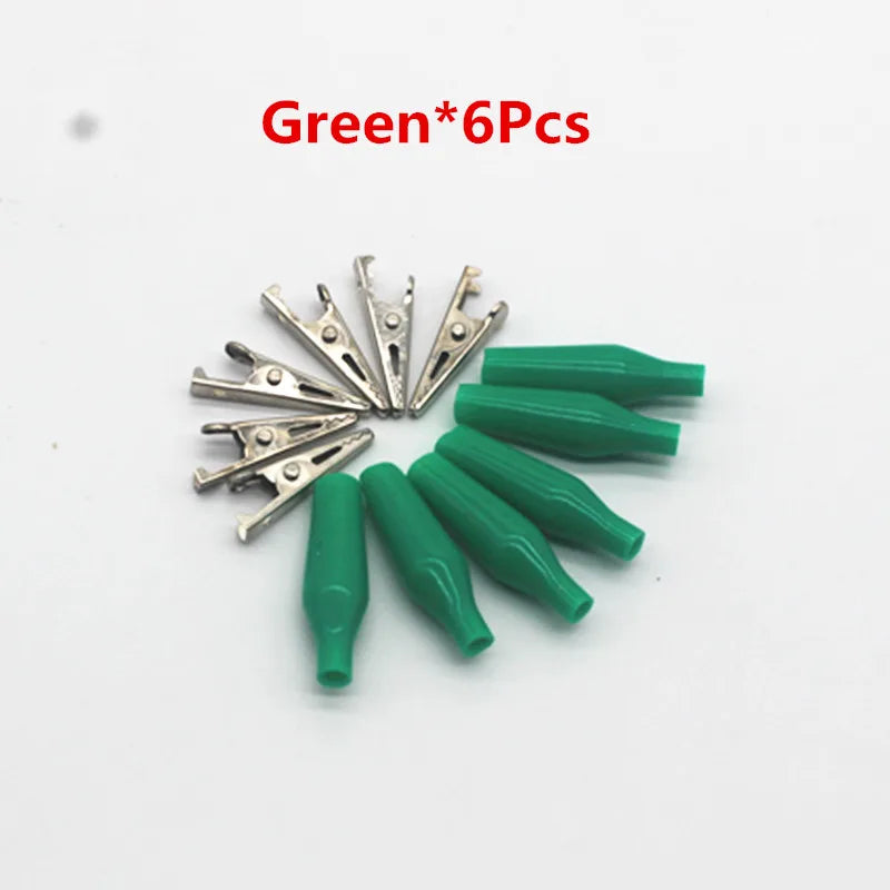 6Pcs Alligator Clips Electrical DIY Test Leads Alligator Double-ended Crocodile Clips Roach Clip Test Jumper Wire 28mm