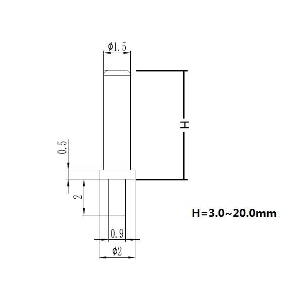 50 PCS Pogo Pin Female Contact Pad Through Holes PCB Male Header Flange Target Connector to Mate Spring Load PogoPin