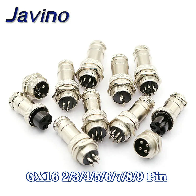 1Set GX16 2/3/4/5/6/7/8/9 Pin Male & Female 16mm L70-78 Circular Aviation Socket Plug Wire Panel Connector