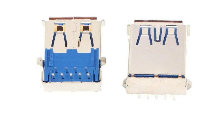5Pcs USB Connectors 3.0 A Type Female AF Type 90 Degree Side Insertion 180 Degree High Speed Interface MICRO Connector