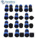 LD20 2/3/4/5/6/7/8/9/10/11/12 Pin Male + Female 20mm Circular Wire Panel Aviation Connector Socket Industrial Waterproof Connect