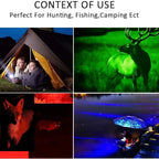 4 in 1 Multicolor Zoom Led White/Red/Green/Blue Lighting Flashlight Outdoor Hunting Photographic Selfie Hiking Camping Totch