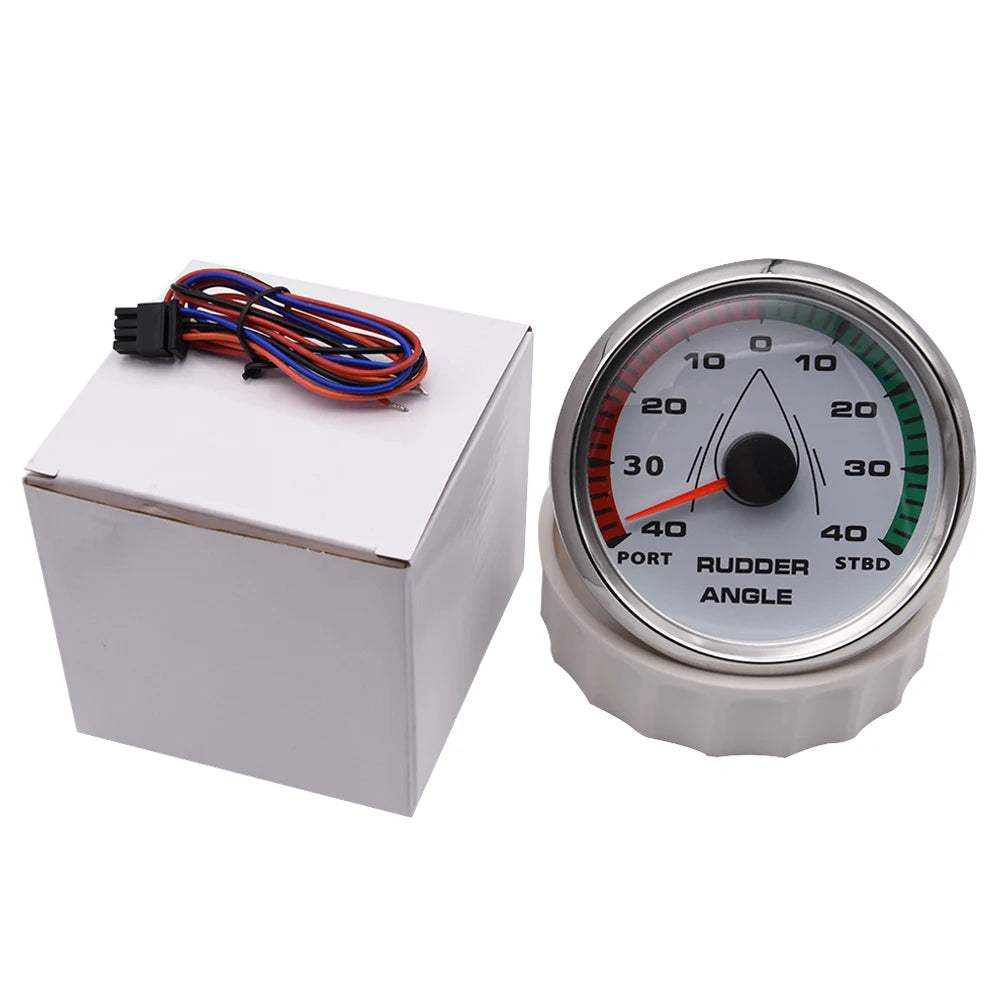 12V/24V STBD PORT Rudder Angle Meter 85mm Rudder Angle Indicator with 0-190 ohm Rudder Angle Sensor 7 Color Backlight Customized