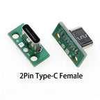 Cltgxdd 1pcs Data Charging Cable Jack Test Board with Pin Header 90/180 Degree USB 3.1 Type-C Female Male Connector