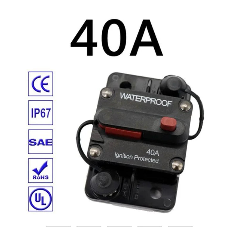 Brand 30A 40A 50A 60A 70A 80A 100A 120A 150A 200A 250A 300A AMP Circuit Breaker Fuse Reset 12-48V DC Car Boat Auto Waterproof
