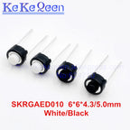 100pcs SKRGAED010 ALPS Tact Switch 6*6*4.3/6*6*5 White Black Touch Switch 6*6*4.3mm/6*6*5mm DIP ON-OFF Push Button Micro Switch