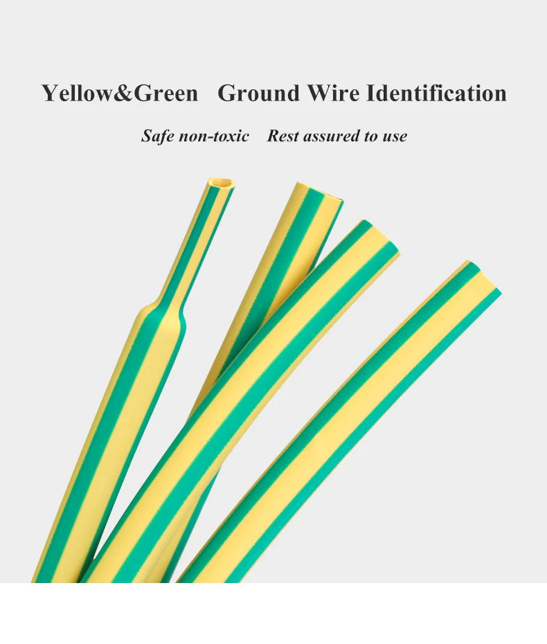 1M 3:1 Heat Shrink Tube with Glue Adhesive Lined  Dual Wall Tubing Sleeve Wrap Wire Cable Kit Yellow Green Dual Wall