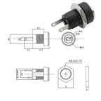 10Pcs DC Power Jack Connectors 5.5 x 2.1mm DC Plug Male Female Socket Soldering Type Nut Panel Mount DC Power Adapter Connector