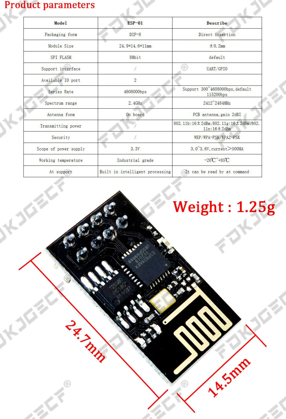 ESP-01 Upgraded version ESP-01S ESP8266 serial WIFI model Authenticity Guaranteed Internet of thing Wifi Model Board For Arduino