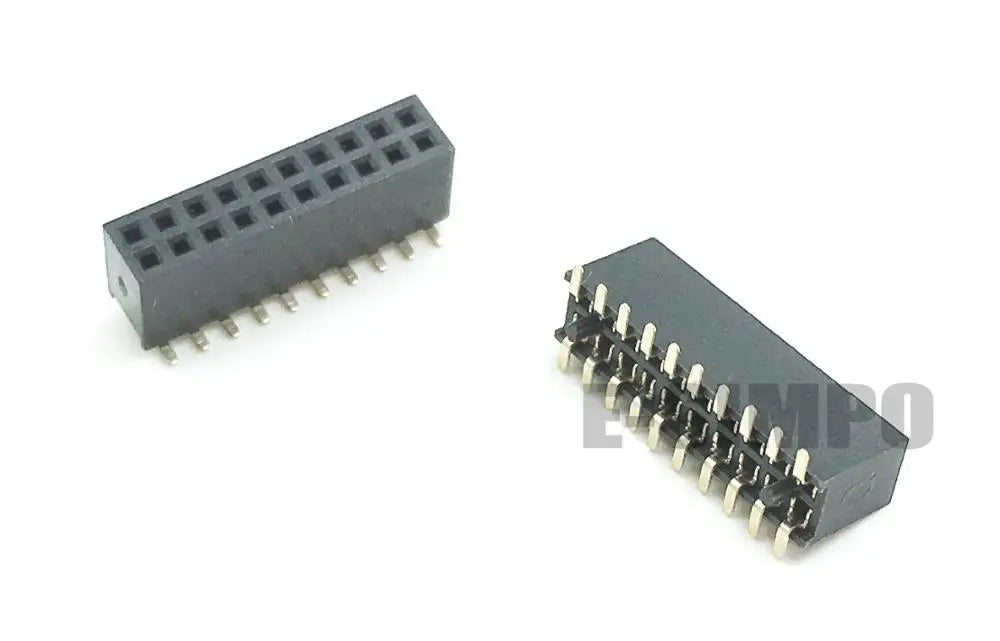 100pcs SMT 1.27mm Dual Vertical SMD PCB 2*3P 2X4P 2X5P 2X6P 2X7P 2X10P 2*12P PH4.3mm Gold Rohs Female Pin Header Connector