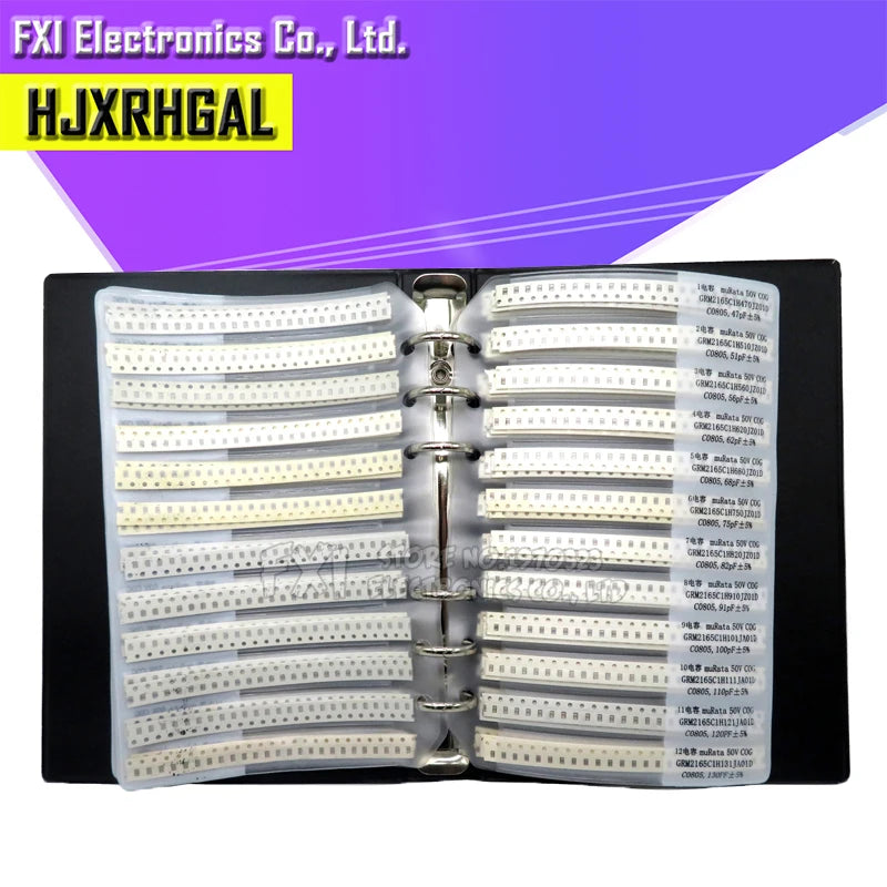 0201 0402 0603 0805 0402 SMD Chip capacitor kit capacitor sample book 38~92Value 950PCS~4600PCS 10uf 10nf 10pf 1nf 10nf 100nf