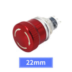 Metal Emergency Stop Switch 16MM 19MM 22MM E-stop Button Rotary Push-pull Emergency Stop Button with LED light 220V 24V 12V