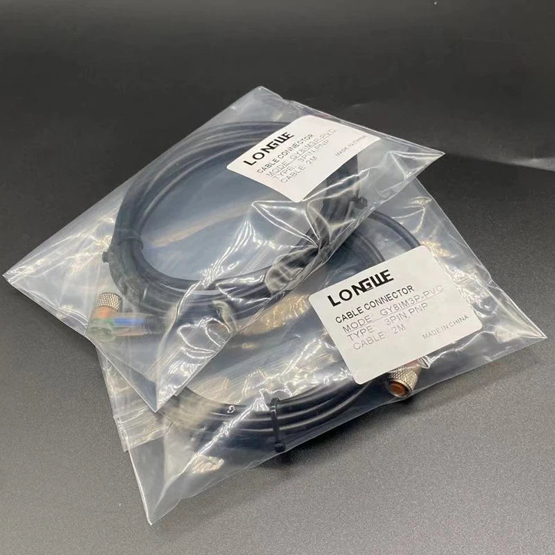 Cloweit M8 3 4 Pins PVC LED IP67 Sensor Cable Connector Type A Socket Plug 2m Waterproof Male&Female Straight Angle Flange