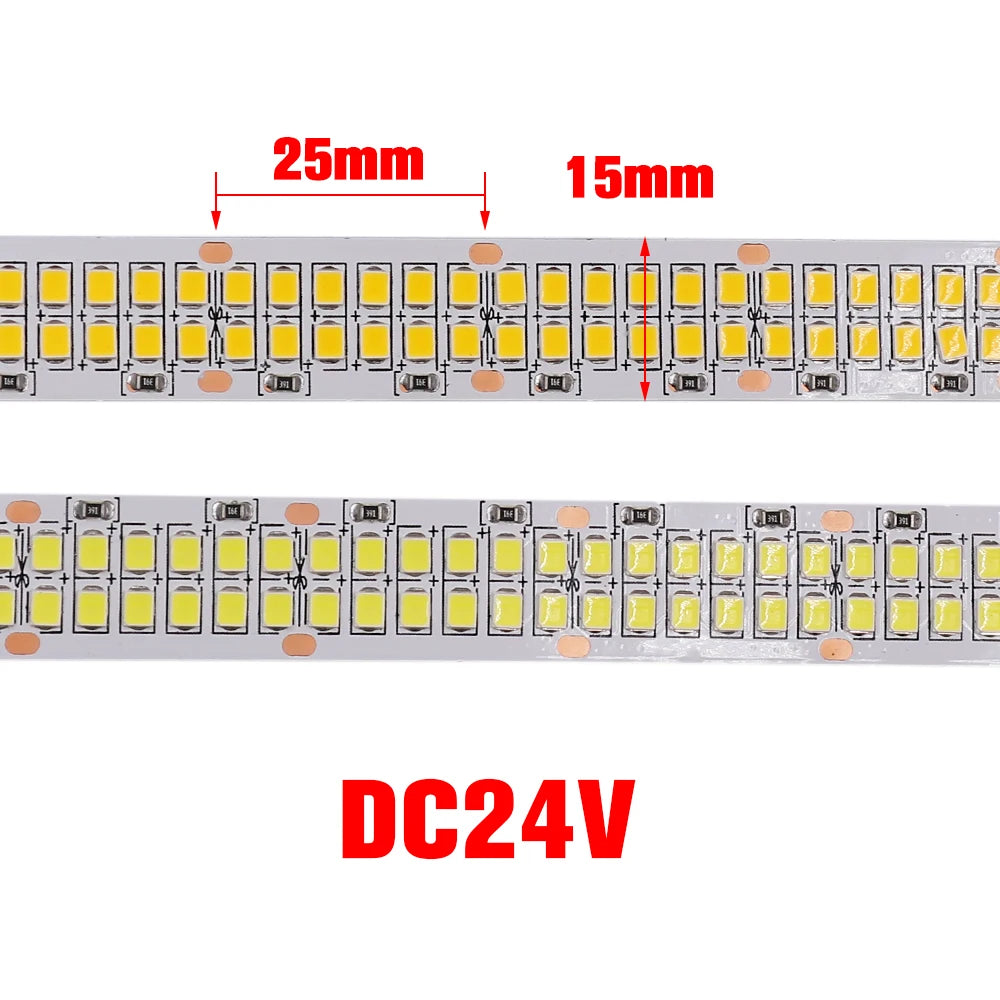 5M LED Strip Light DC 12V 24V 2835 Flexible Ribbon Diode Light 60/120/240/480 LED Stripe Warm Natural Cold White Luces Led Tape