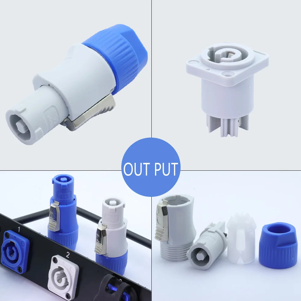 1PC Powercon Connector 3 pins 20A 250V NAC3FCA NAC3FCB Male Plug For Electric Drill LED Screen Stage Lighting Power Connecting