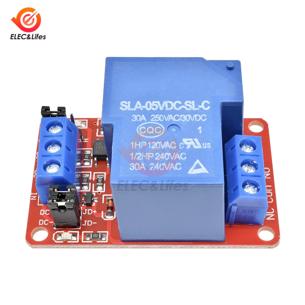 DC 5V 12V 24V 30A High Power 1 Channel Relay Module With Optocoupler Isolation board High Low Level Trigger Relay for Arduino
