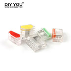 25/50/100Pcs 252/253/254/255 Fast Push-in Conductor Wiring Connector Terminal Block Compact Wire Connector 2/3/4/5Pin AWG18-12
