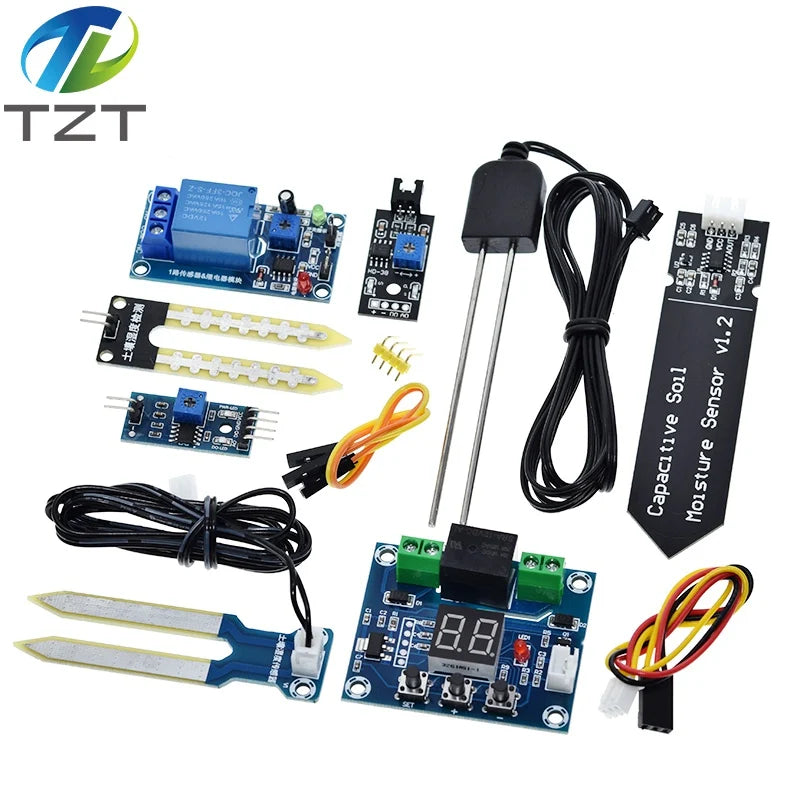 Capacitive Soil Moisture Sensors Module / Soil Humidity Digital Display Relay Control Module Automatic Watering TZT For Arduino