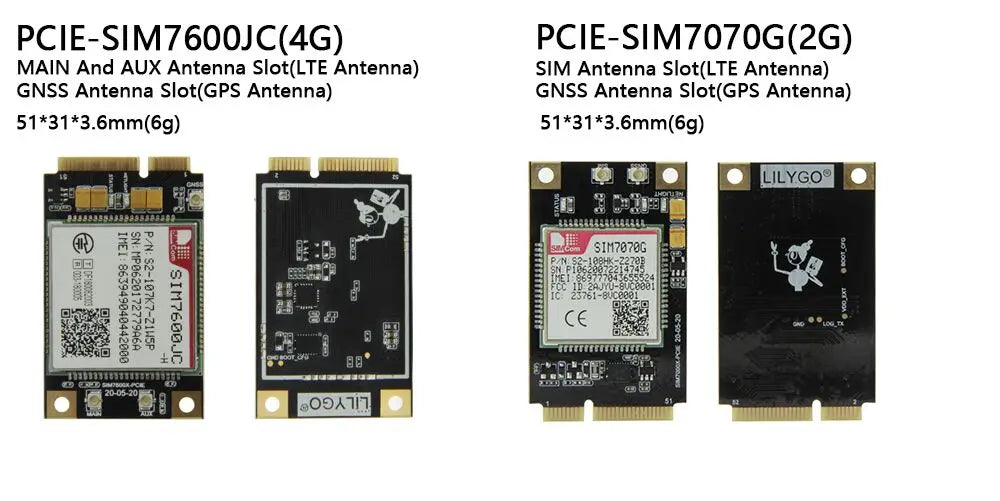 T-PCIE ESP32-WROVER-B 4MB AXP192WIFI Bluetooth Board with SIMCom SIM7000G SIM7600SA SIM7600E SIM7600JC-H SIM7070G LTE 4G module