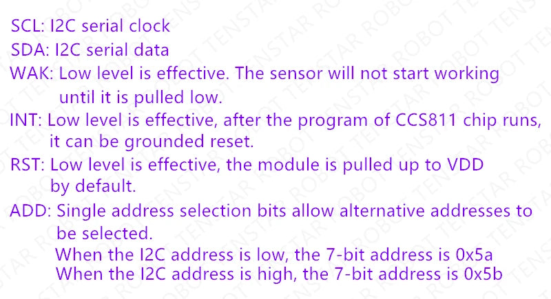 Gas Sensor Carbon Dioxide Detection Sensor Module CCS811 CO2 eCO2 TVOC Air Quality Detecting I2C Output CJMCU-811