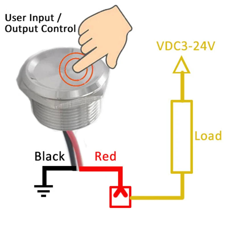 Stainless Steel Waterproof Piezo Touch Switches 16mm 19mm 22mm 25mm Normal Open Capacitive Momentary Push Button