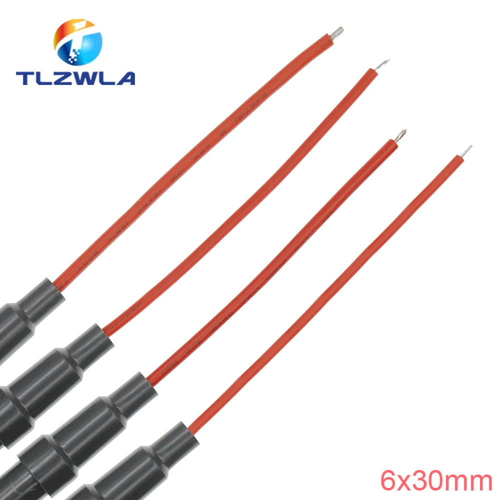 5PCS 5*20mm 6*30mm Glass Fuse Holder Screw Type 5X20mm with 22 20 18 16 14AWG Wire Cable 250V 5X20MM Glass Fuse Tube Fuse Casing