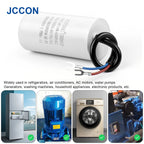 2Pcs CBB60 Motor Running Capacitor 450V Series AC Water Pump Startup Capacitors Start Motor Run 450VAC 3uF-80uF